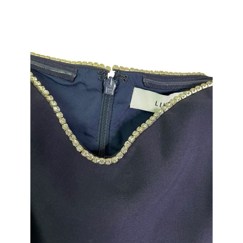 Likely SHANNON GOWN Asymmetrical Hem Ruffle Dress in Navy NWT Size 6 - Picture 4 of 11